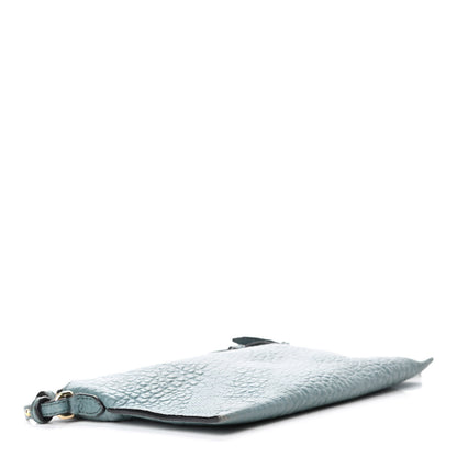 Burberry Signature Grain Calfskin Check Embossed Peyton Crossbody Clutch Bag Celadon Blue 3 of 5