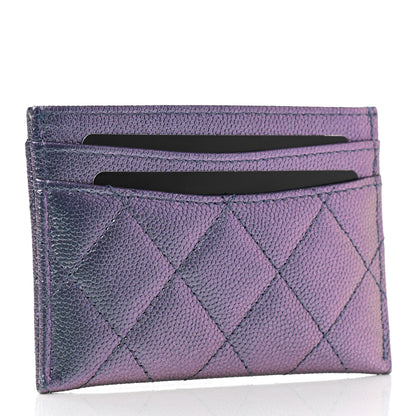 Chanel Iridescent Caviar Quilted Card Holder Dark Blue 3 of 9