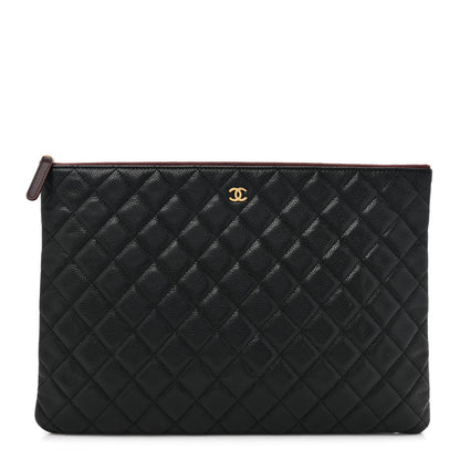 Chanel Caviar Quilted Large Cosmetic Case Black 1 of 9