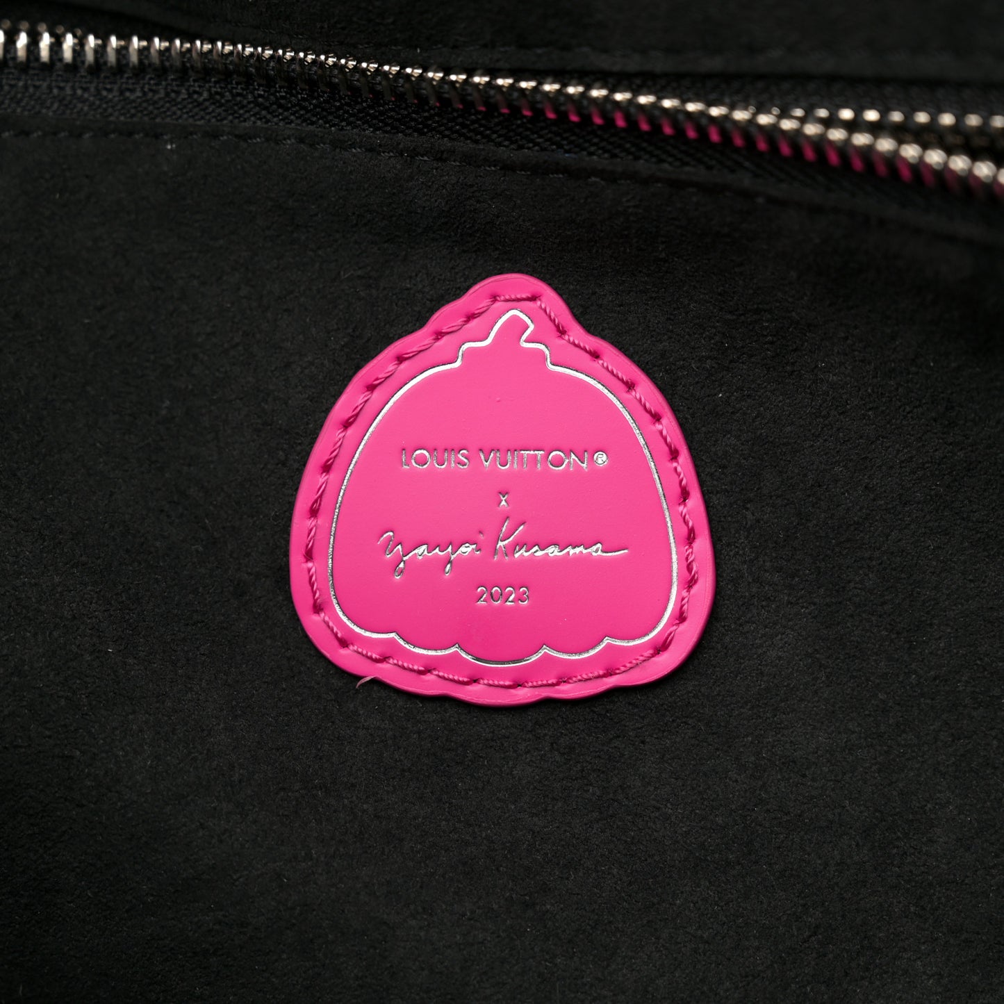 LV X YK Empreinte Infinity Dots Neverfull MM Black Fuchsia