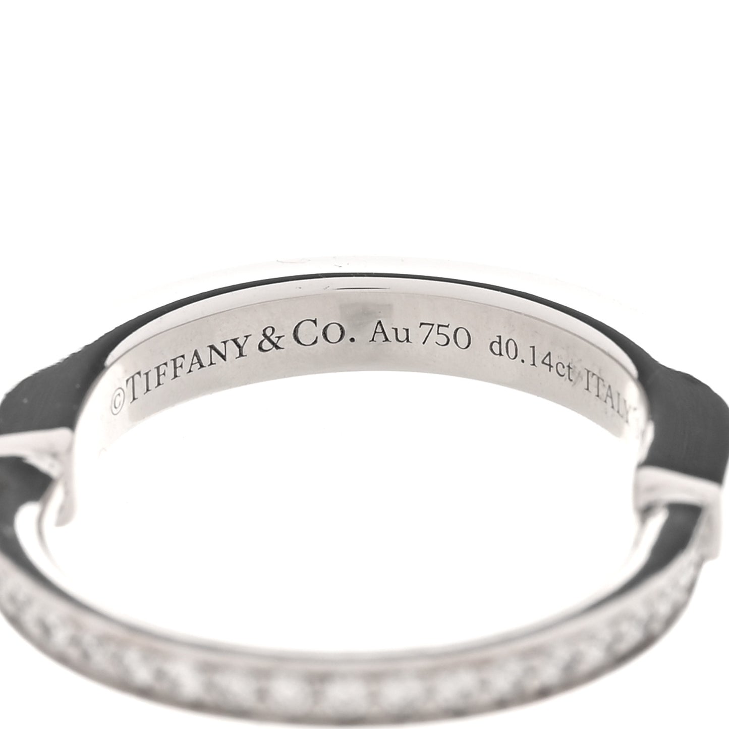 18K White Gold Diamond Lock Ring 54 6.75