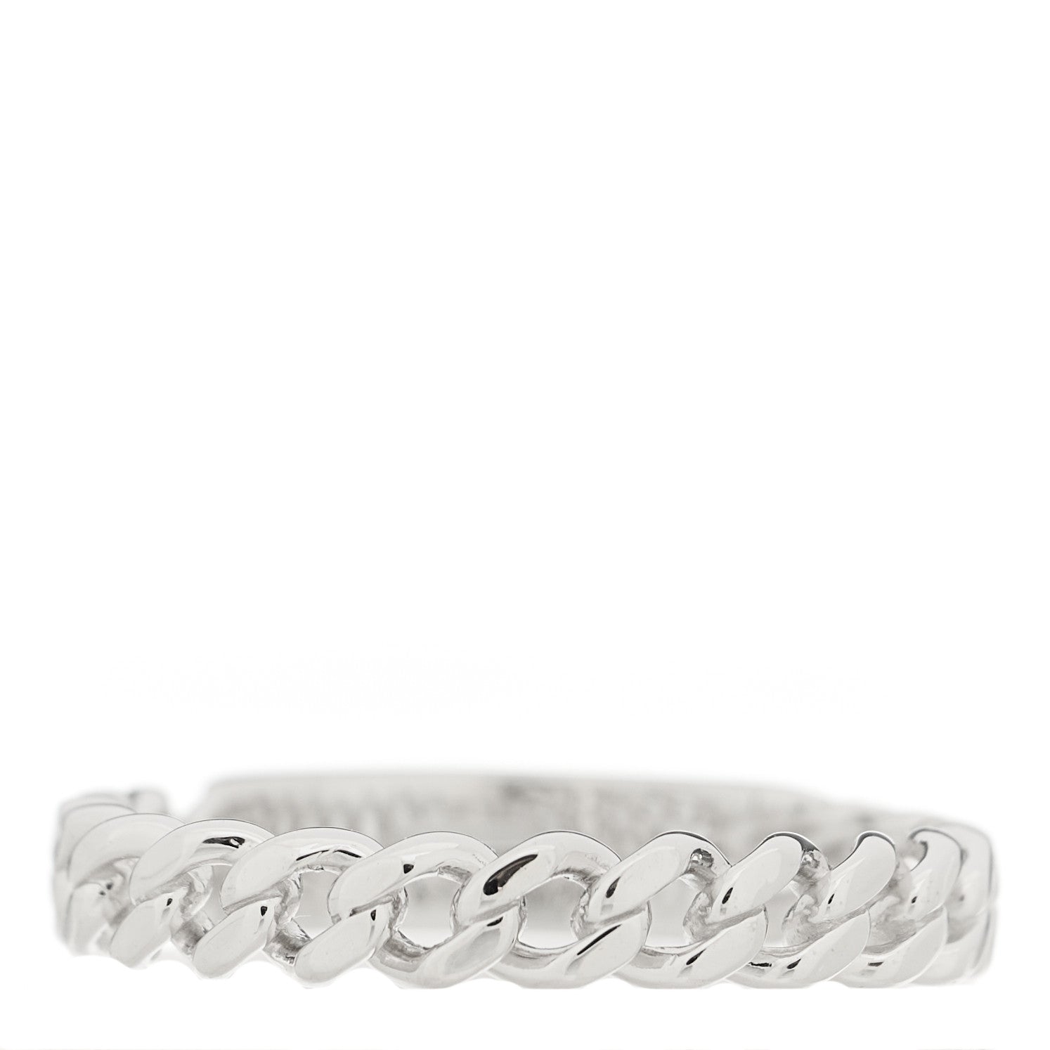 Tiffany 18K White Gold Diamond Micro Link Ring 54 7 3 of 5