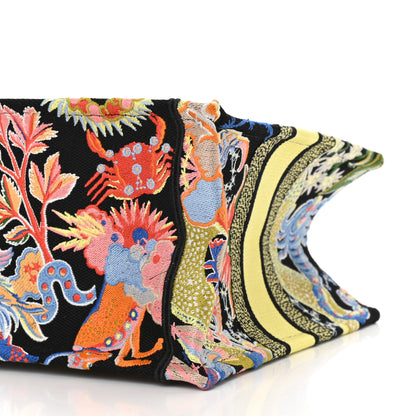 Christian Dior Canvas Embroidered Medium Book Tote Black Multicolor 11 of 11