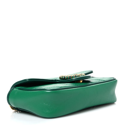 Gucci Azalea Calfskin Enamel Matelasse Diagonal Super Mini Torchon GG Marmont Shoulder Bag New Shamarock Emerald 4 of 10