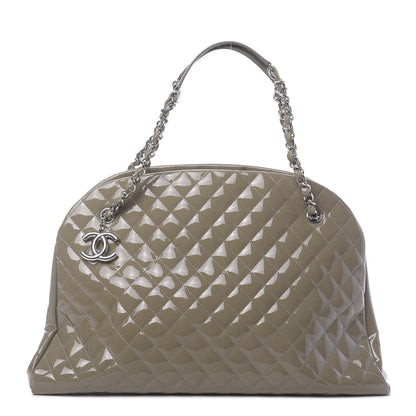 Chanel Patent Quilted Large Just Mademoiselle Bowling Bag Gris Fonce 1 of 10