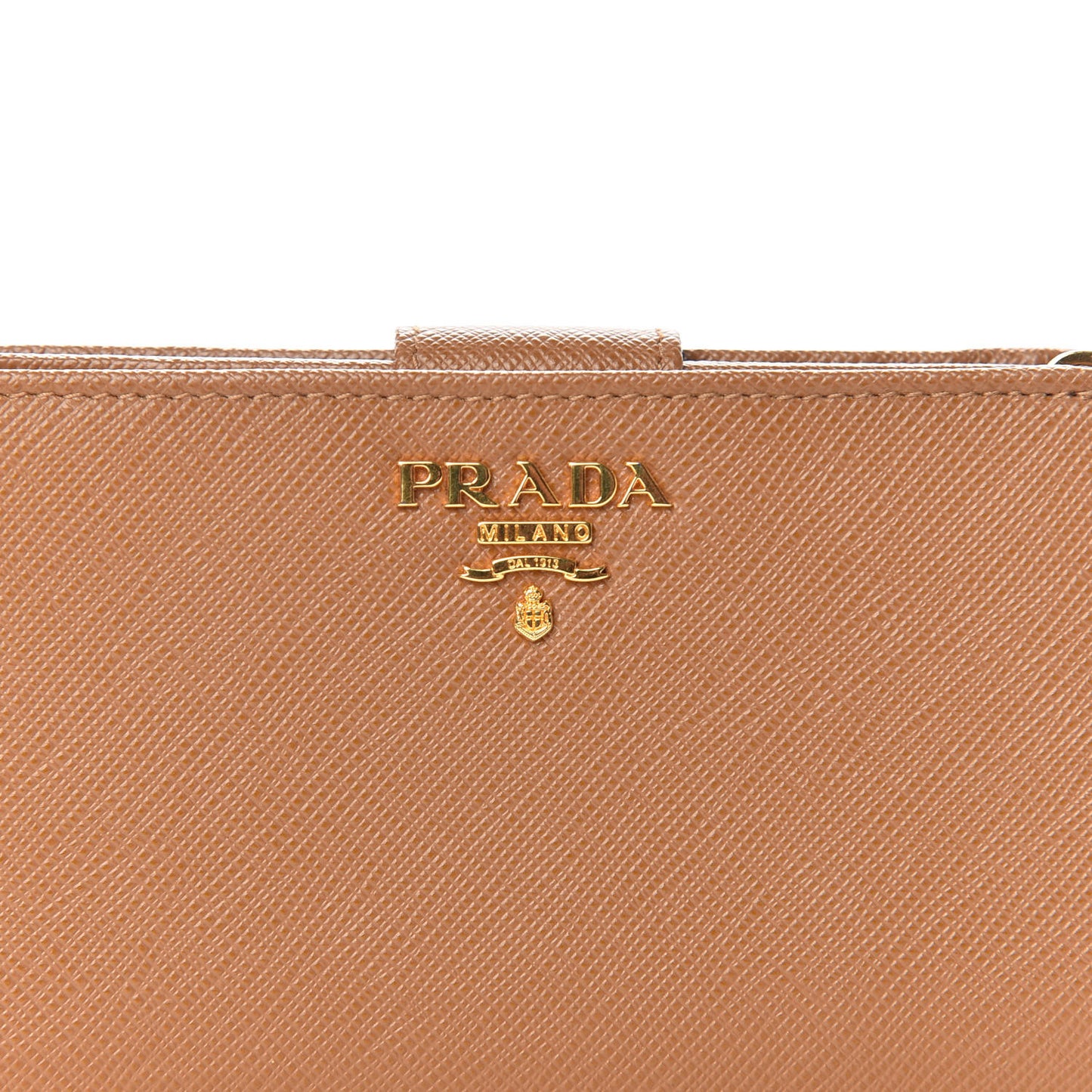 Saffiano Metal Compact Wallet Caramel