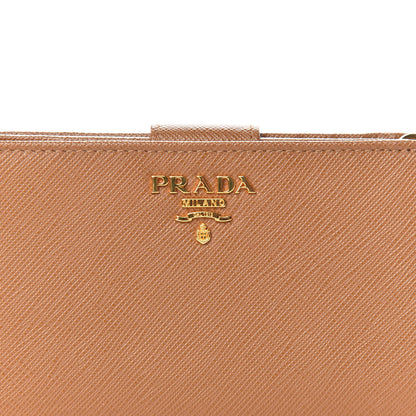 Prada Saffiano Metal Compact Wallet Caramel 10 of 11