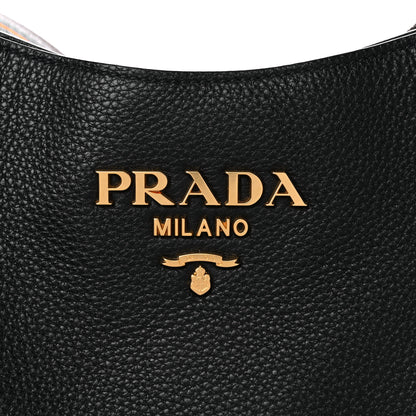 Prada Vitello Daino Hobo Messenger Bag Black 12 of 12