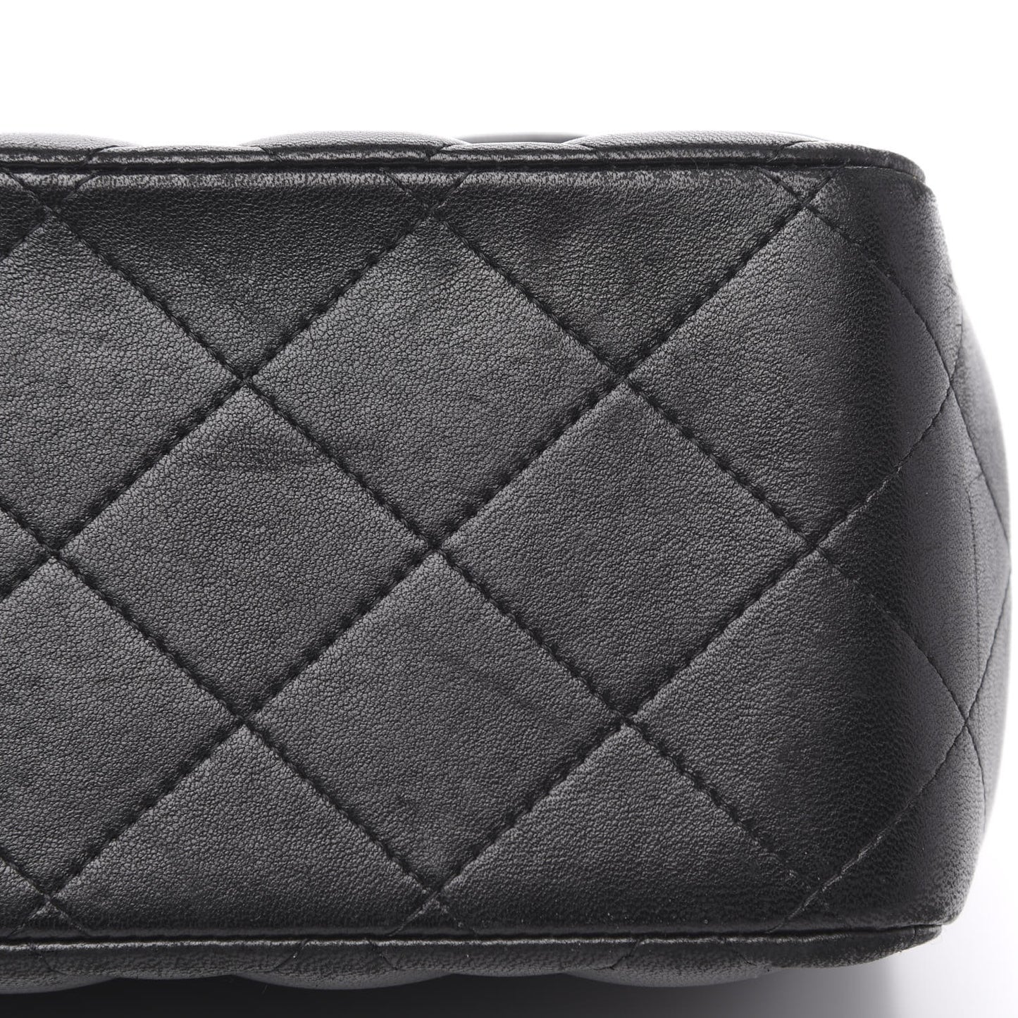 Lambskin Quilted Jumbo Double Flap Black