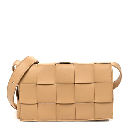 Bottega Veneta Lambskin Maxi Intrecciato Cassette Crossbody Bag Almond 1 of 11