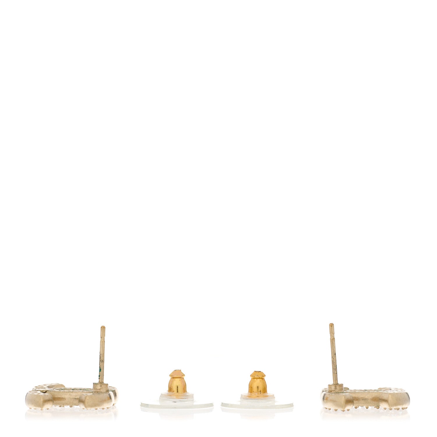 Chanel Crystal CC Earrings Gold 3 of 5