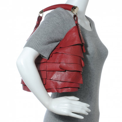 Saint Laurent Chevre Leather Ruffle Saint Tropez Red 2 of 8