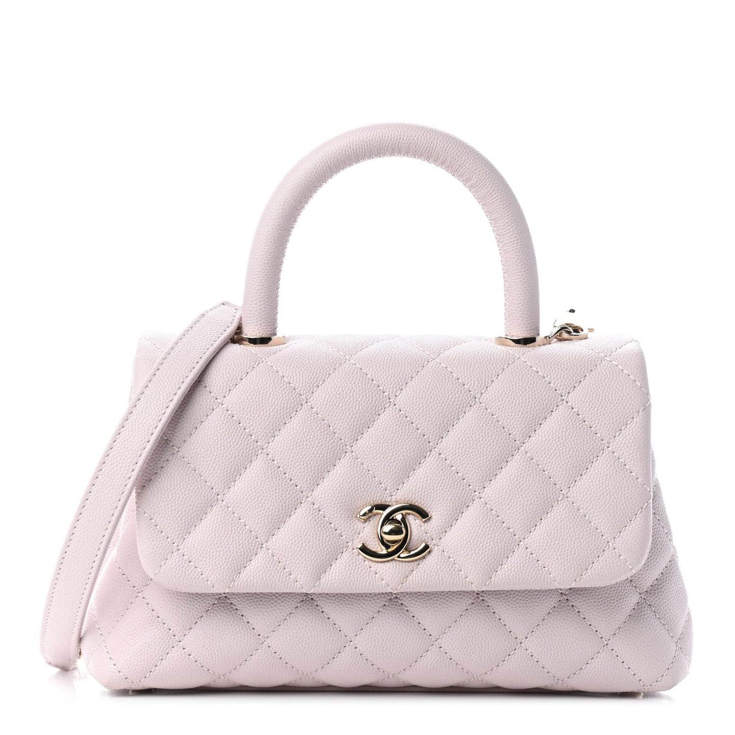 Caviar Quilted Mini Coco Handle Flap Lilas Lilac