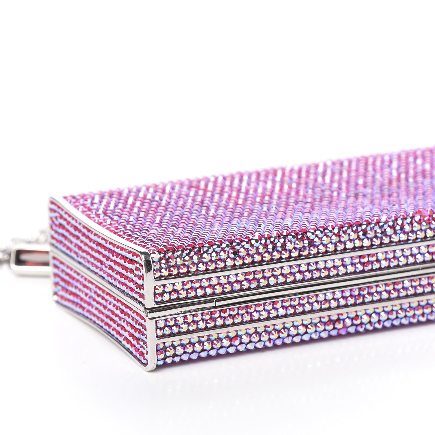Judith Leiber Swarovski Crystal Minaudiere Clutch Pink 10 of 13