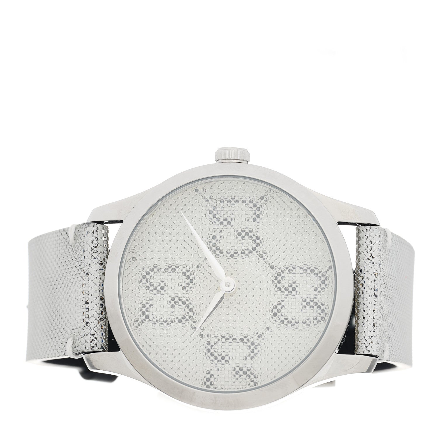 Gucci Stainless Steel Calfskin 38mm G-Timeless GG Hologram Quartz Watch 3 of 4