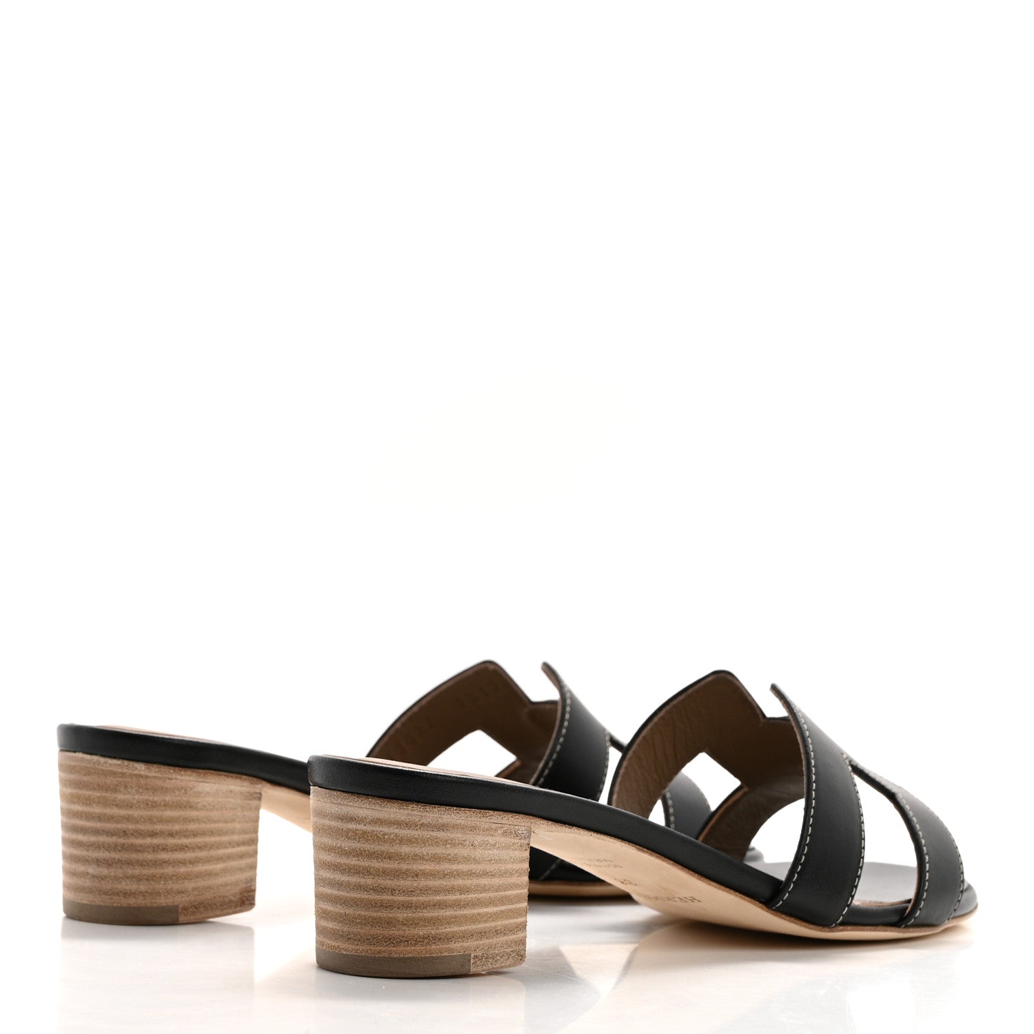 Hermes Calfskin Oasis Sandals 36 Black 4 of 8