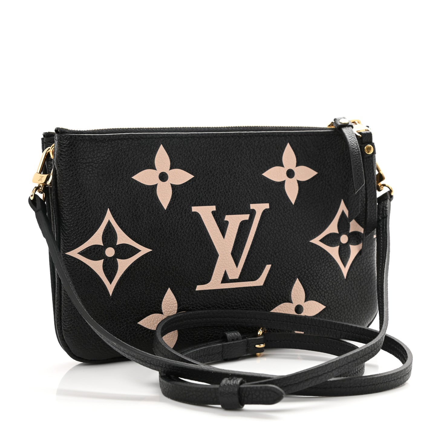 Empreinte Monogram Giant Double Zip Pochette Black Cream
