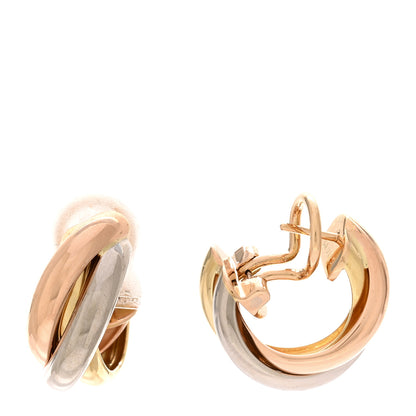 Cartier 18K Pink Yellow White Gold Small Trinity Earrings 1 of 4