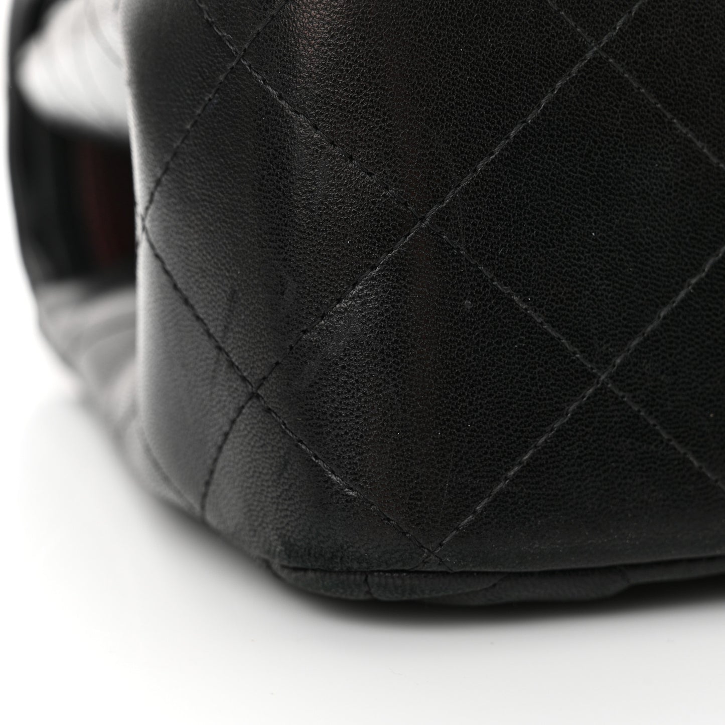 Lambskin Quilted Jumbo Double Flap Black