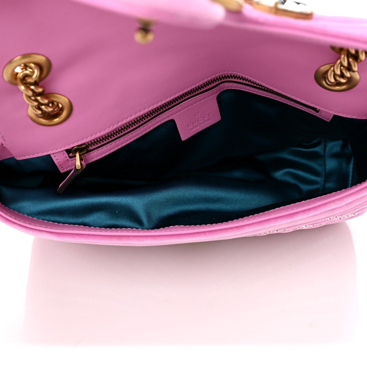 Gucci Velvet Matelasse Marquise Crystals Embroidered Small GG Marmont Shoulder Bag Malva 5 of 9