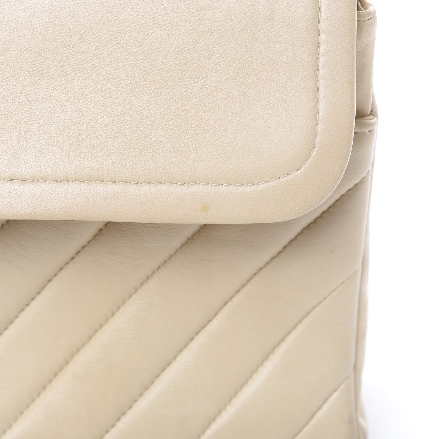 Chanel Lambskin Chevron Quilted Medium Double Flap Beige 19 of 24
