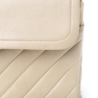 Chanel Lambskin Chevron Quilted Medium Double Flap Beige 19 of 24