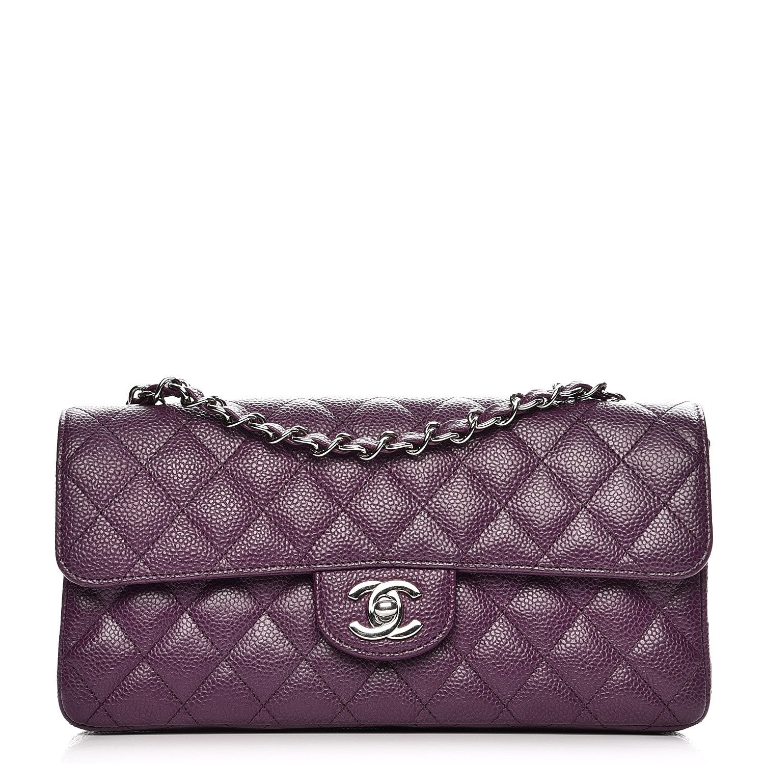 Chanel Caviar Quilted East West Flap Dark Purple 1 of 7