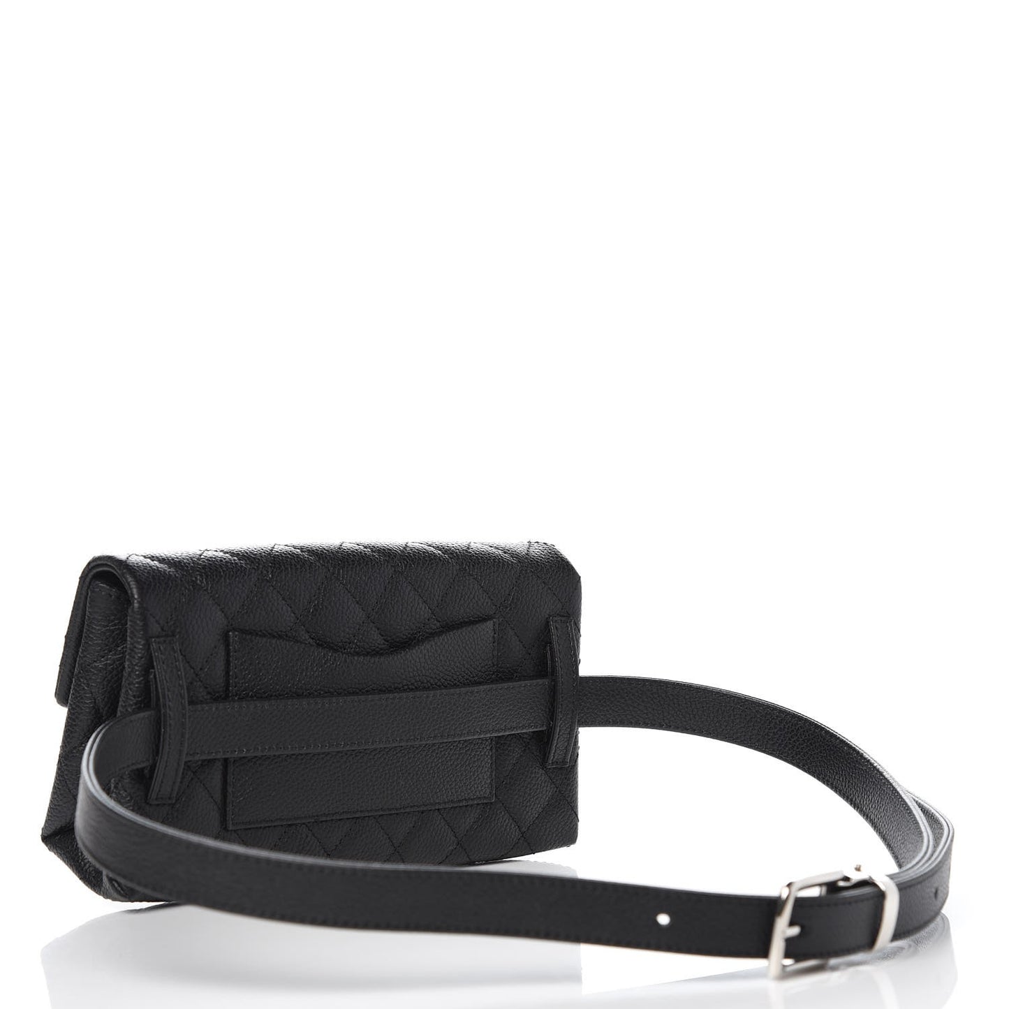 Grained Calfskin Quilted 2.55 Reissue Flap Belt Bag Clutch Black