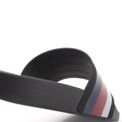 Gucci Rubber Web Mens Pool Slide Sandals 8 Black Mystic White Hibiscus Red Marine 8 of 9