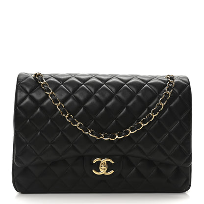 Chanel Lambskin Quilted Maxi Double Flap Black 1 of 11