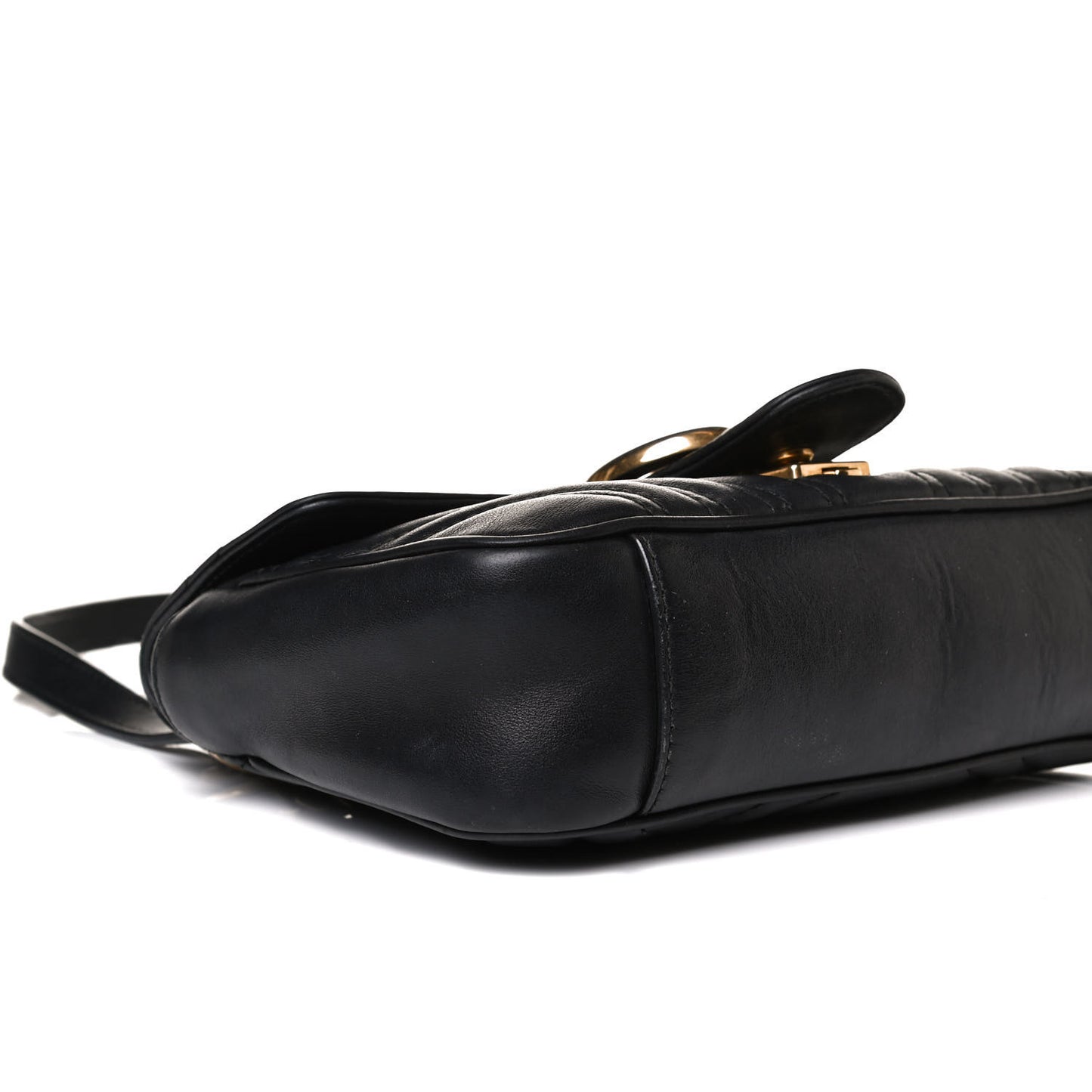 Calfskin Matelasse Mini GG Marmont Shoulder Bag Black