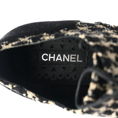 Chanel Tweed Lace Up Platform Oxfords 39 Black Multicolor 6 of 7