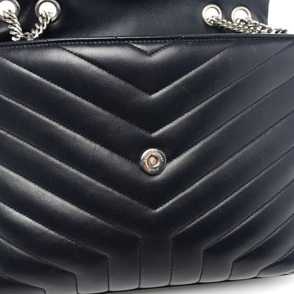Saint Laurent Calfskin Y Quilted Monogram Medium Loulou Chain Satchel Medium Blue 14 of 20