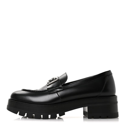 Chanel Calfskin Metal CC Loafers 40 Black 1 of 9