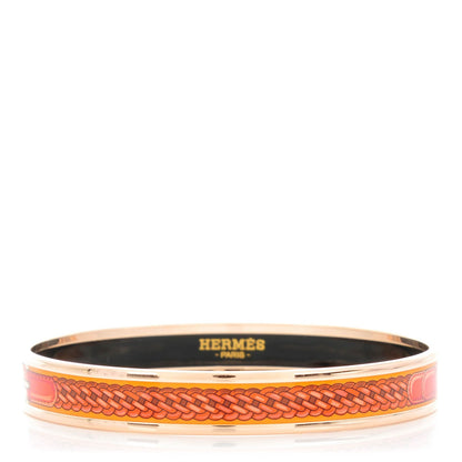 Hermes Enamel Printed Narrow Coaching Bracelet 70 1 of 7