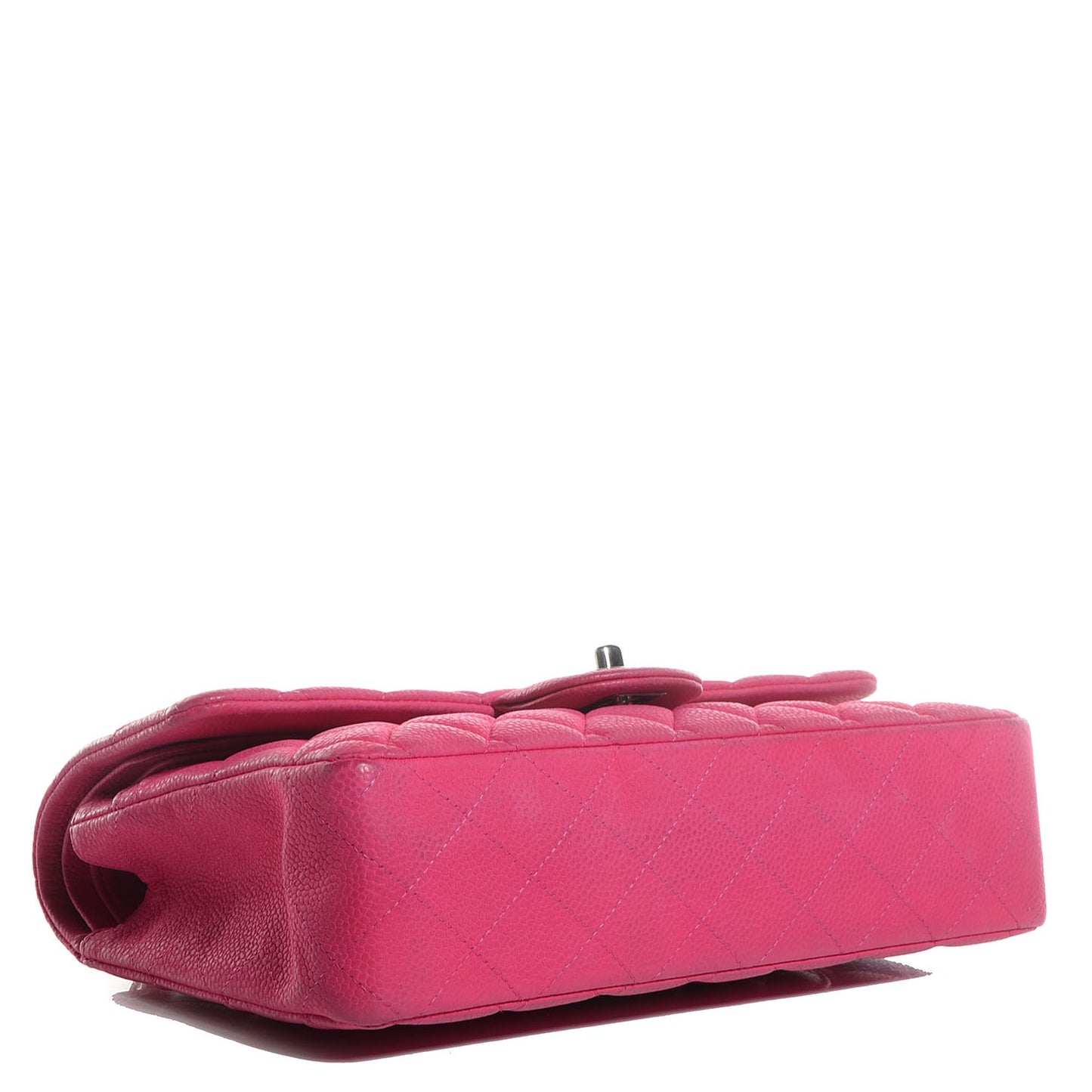 Iridescent Caviar Quilted Medium Double Flap Pink