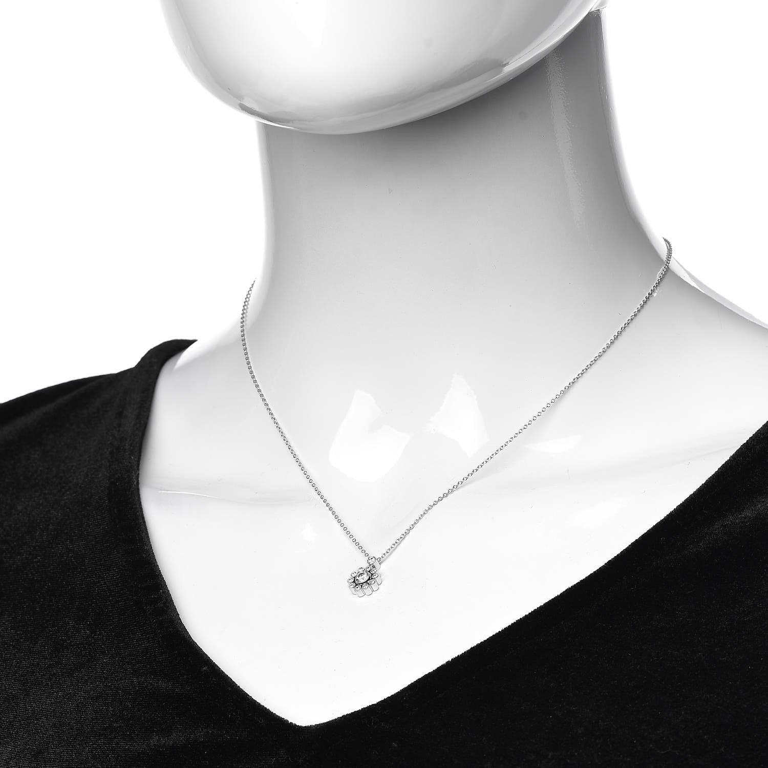 Tiffany Platinum Diamond Enchant Halo Flower Pendant Necklace 2 of 7