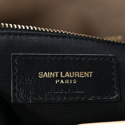 Saint Laurent Lambskin Quilted Medium Loulou Puffer Monogram Chain Satchel Dark Beige 6 of 9