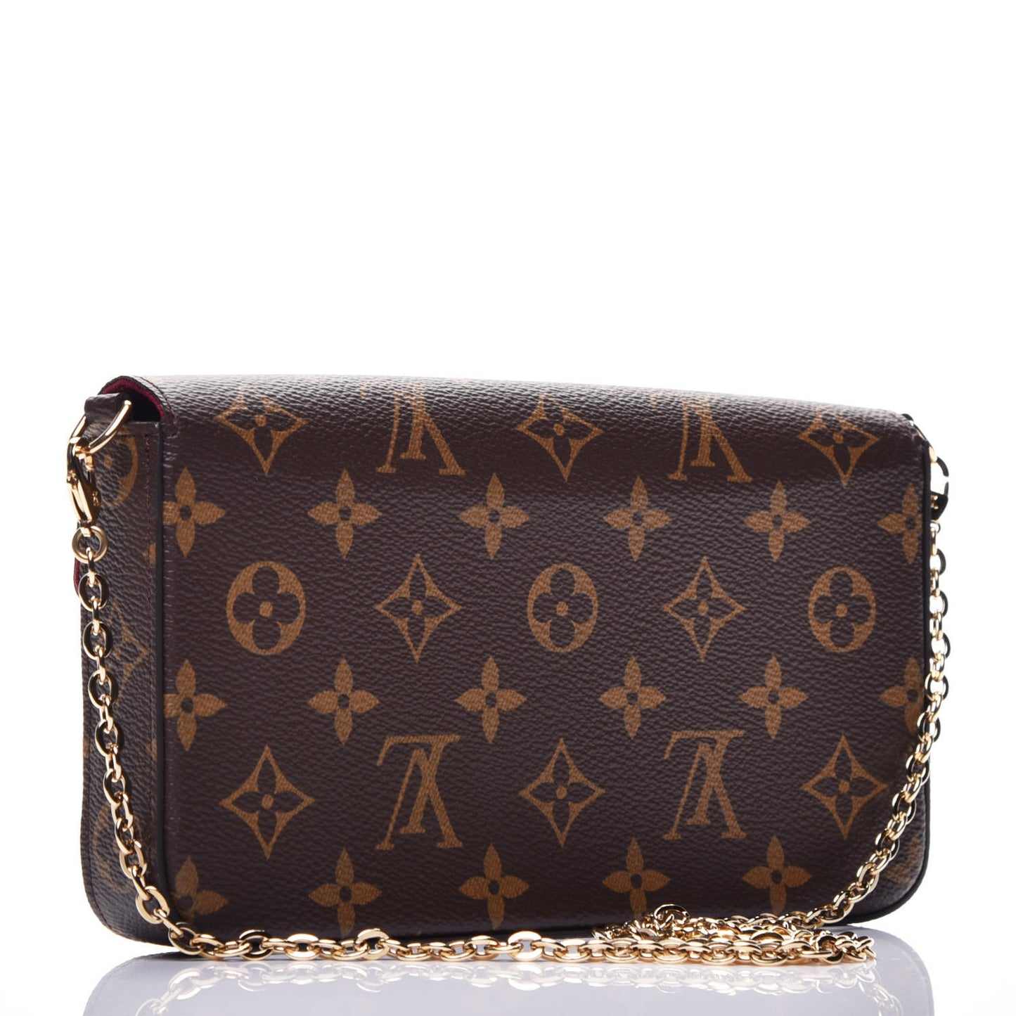 Monogram Pochette Felicie Chain Wallet Fuchsia