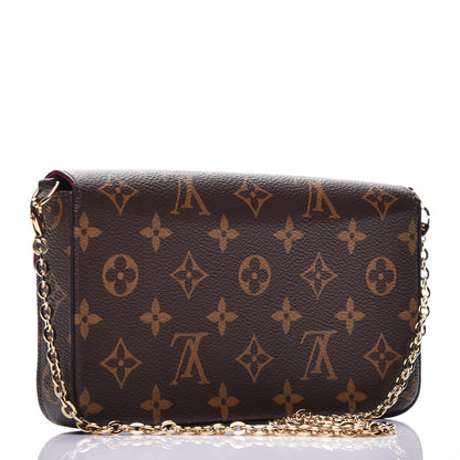 Louis Vuitton Monogram Pochette Felicie Chain Wallet Fuchsia 3 of 10