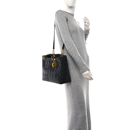 Christian Dior Lambskin Cannage Large Lady Dior Black 2 of 16