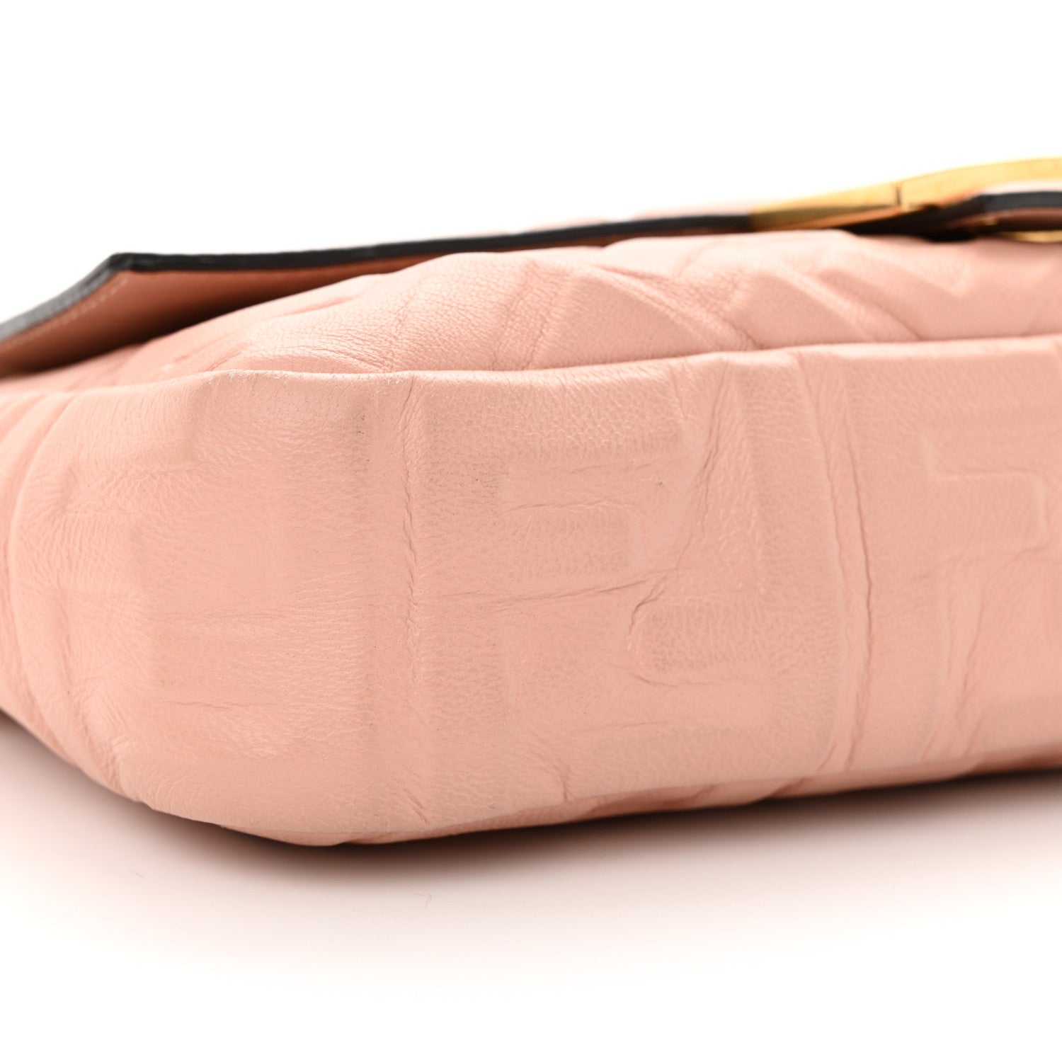 Fendi Nappa FF 1974 Embossed Baguette Rosa Bourbon 8 of 16