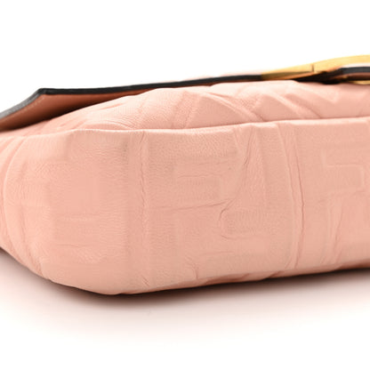 Fendi Nappa FF 1974 Embossed Baguette Rosa Bourbon 8 of 16