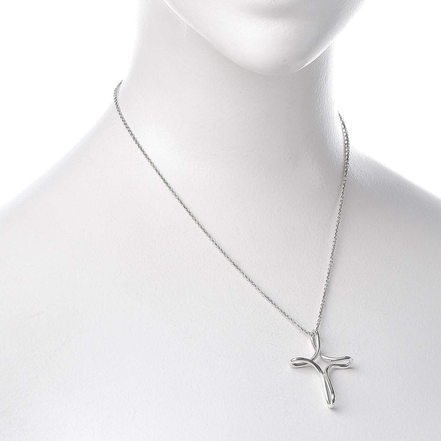 Sterling Silver Elsa Peretti Infinity Cross Pendant Necklace