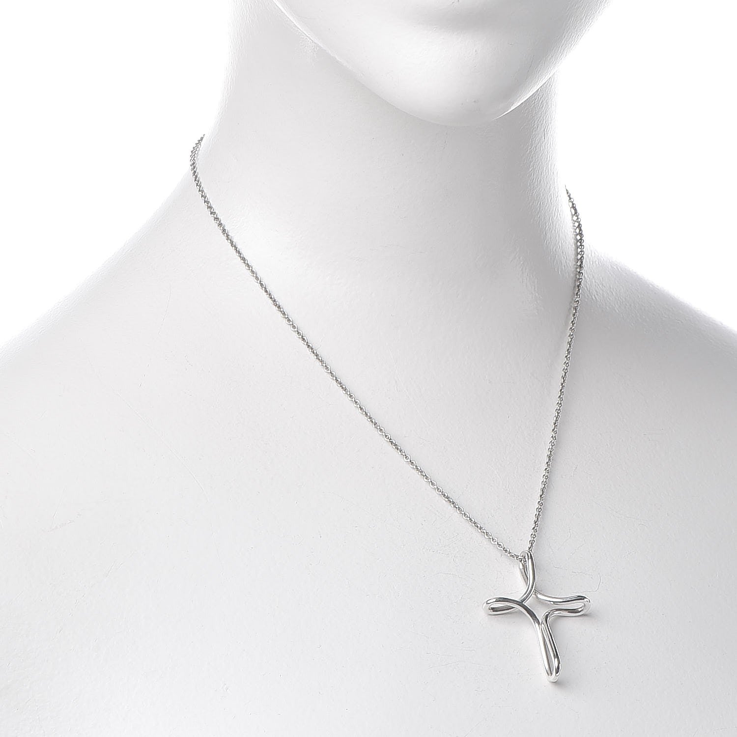 Tiffany Sterling Silver Elsa Peretti Infinity Cross Pendant Necklace 2 of 8