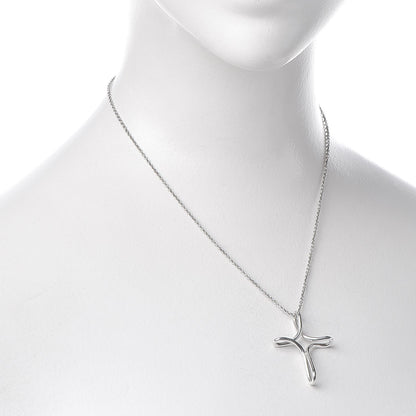 Tiffany Sterling Silver Elsa Peretti Infinity Cross Pendant Necklace 2 of 8