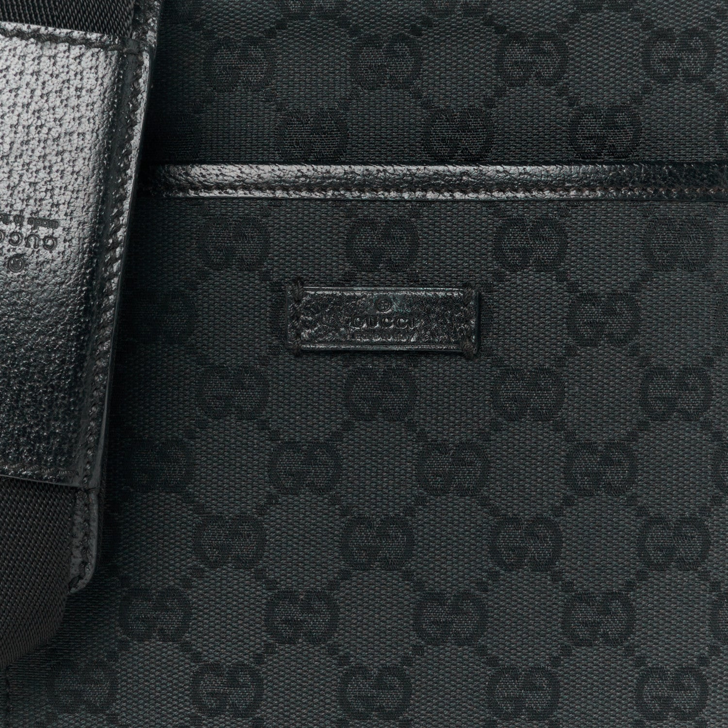 Gucci Monogram Flat Messenger Bag Black 9 of 11