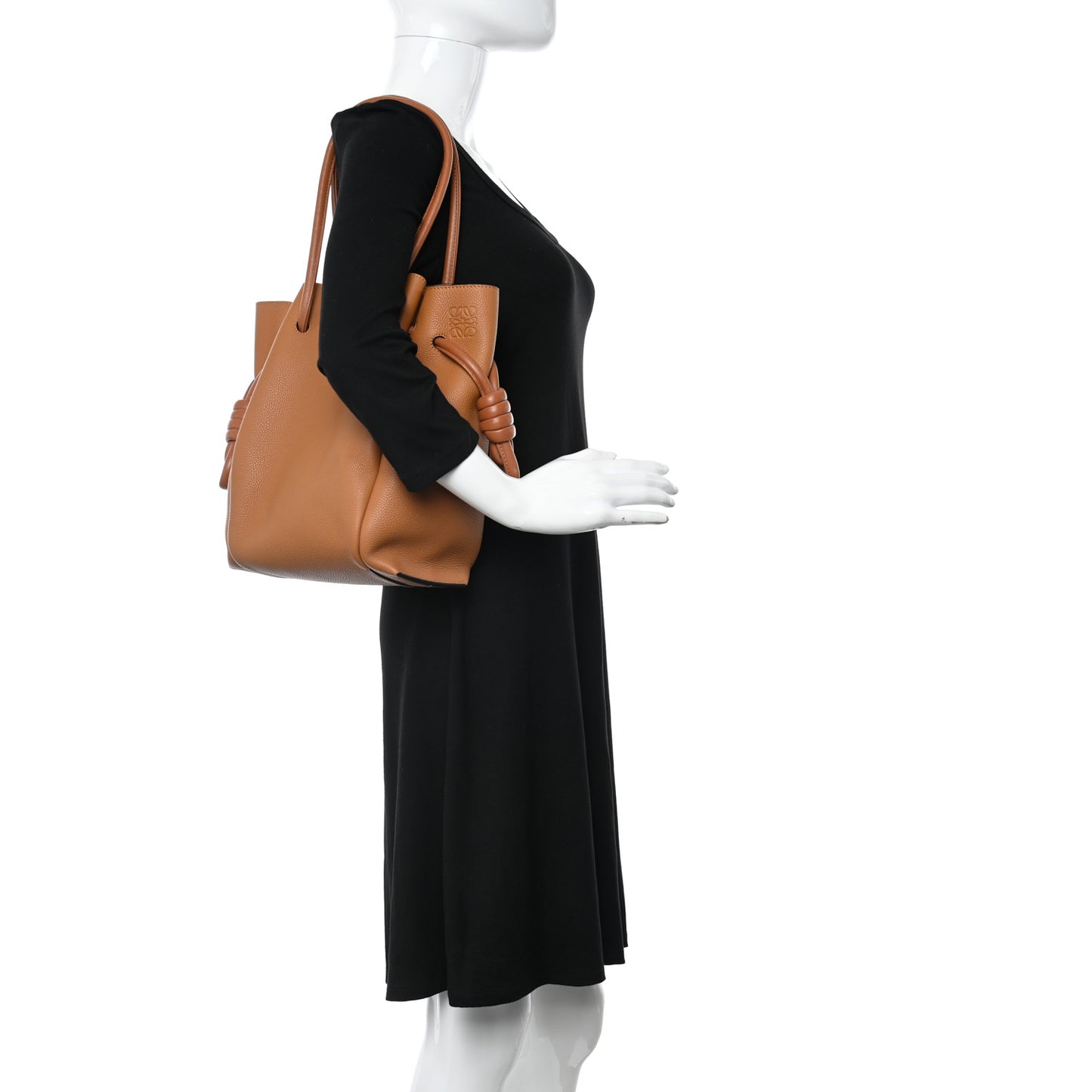 Calfskin Small Flamenco Knot Bag Caramel