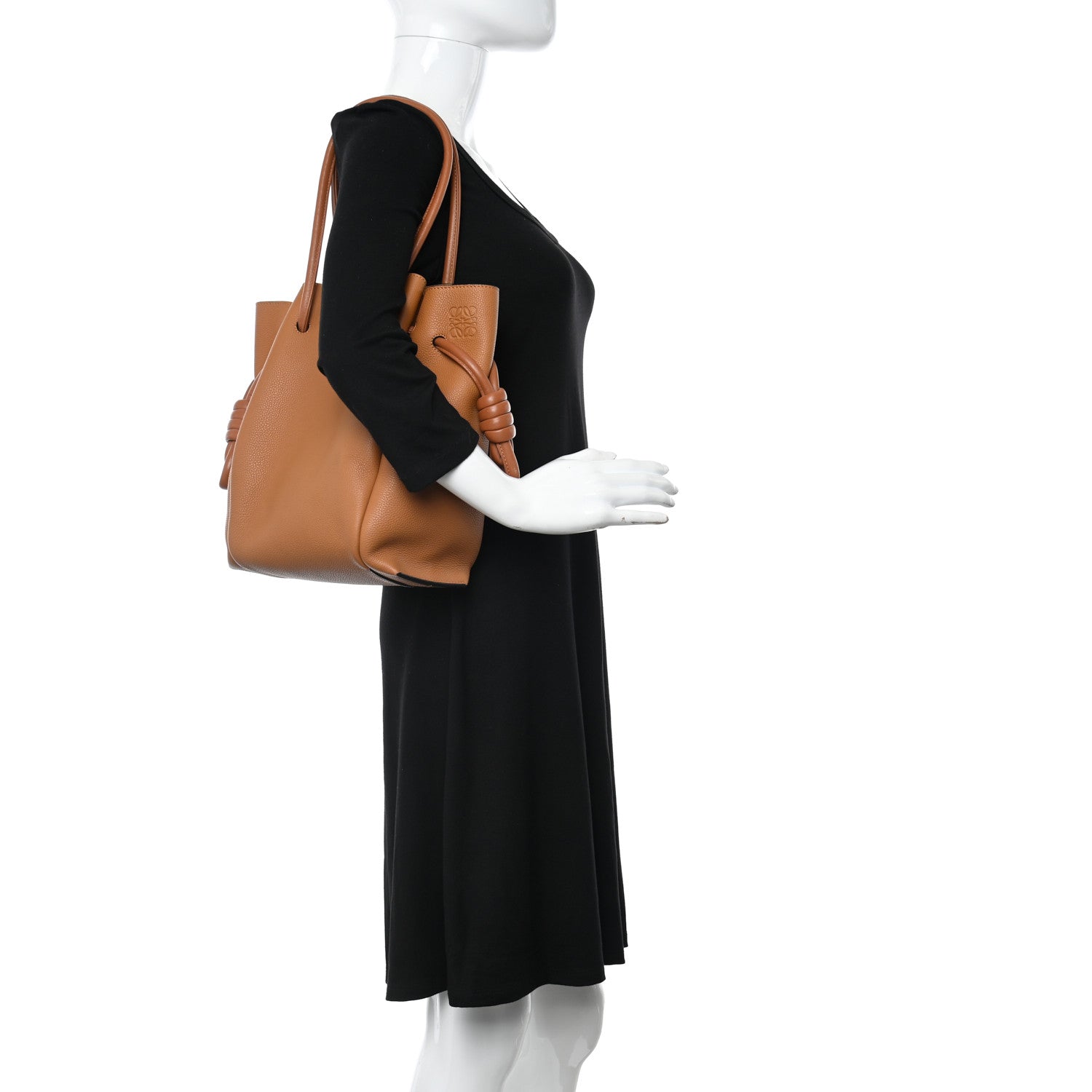 Loewe Calfskin Small Flamenco Knot Bag Caramel 2 of 9