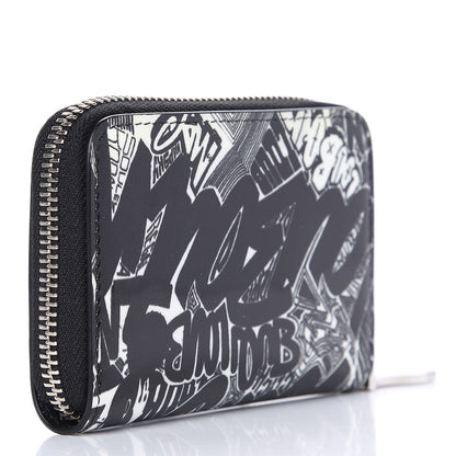 Christian Louboutin Patent Nicograf Spiked Panettone Coin Purse Black White 3 of 14